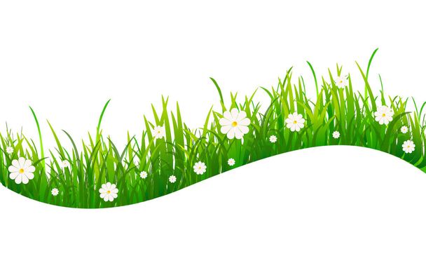green grass wave on white background - Vector, afbeelding