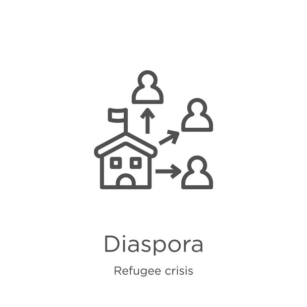 vettore icona diaspora dalla raccolta di crisi dei rifugiati. Illustrazione vettoriale icona contorno diaspora linea sottile. Outline, icona della diaspora a linea sottile per la progettazione di siti web e dispositivi mobili, sviluppo di app
 - Vettoriali, immagini