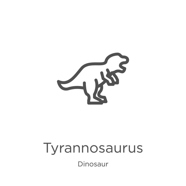 Tyrannosaurus icon vector della collezione di dinosauri. Linee sottili tirannosauro contorno icona vettoriale illustrazione. Outline, icona tirannosauro linea sottile per la progettazione di siti web e mobile, sviluppo di app
 - Vettoriali, immagini