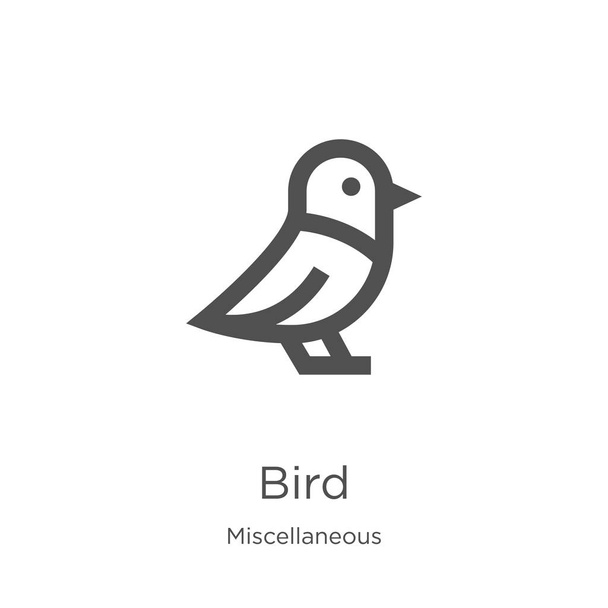 vector icono de pájaro de la colección miscelánea. Línea delgada pájaro contorno icono vector ilustración. Esquema, icono de pájaro de línea delgada para el diseño del sitio web y móvil, desarrollo de aplicaciones
 - Vector, Imagen