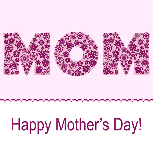 Mothers day card with flower symbol set - Vector, Image