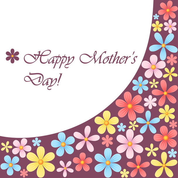 Mothers day card with flowers - Vector, Image