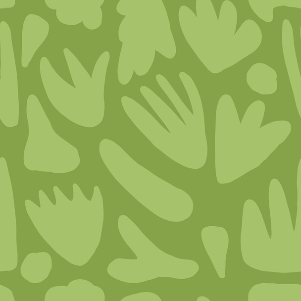 Modern floral seamless pattern. Hand drawn green blots backdrop. - Vector, Image