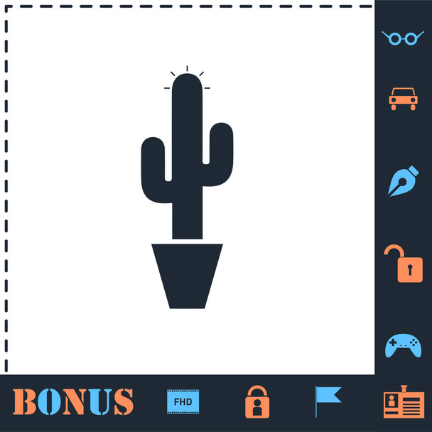 Cactus icono plano
 - Vector, Imagen