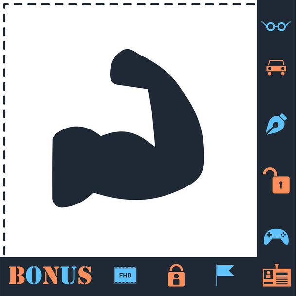 Strong icon flat - Vector, Image