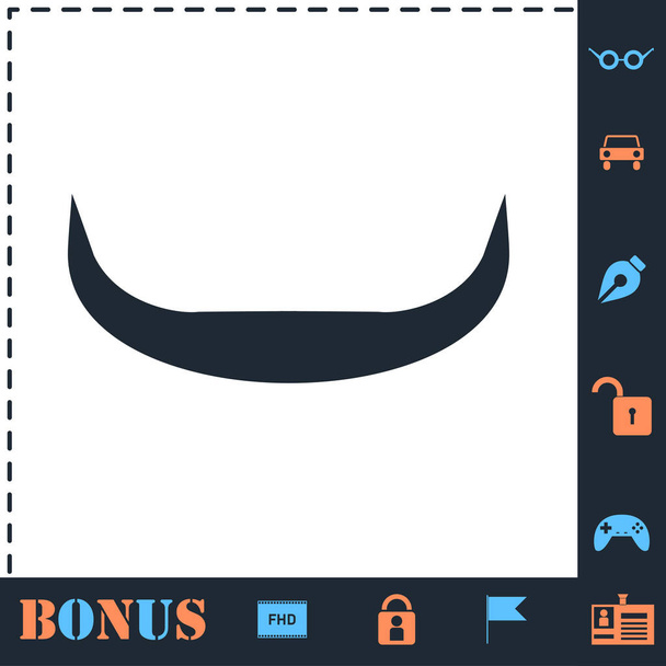 Buffalo horns icon flat - Vector, Image