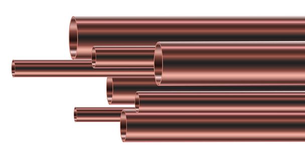 Conjunto de tubos de acero o aluminio, aislados. Ilustración vectorial
. - Vector, imagen