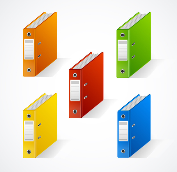 Set of colorful ring binders - Vector, Image