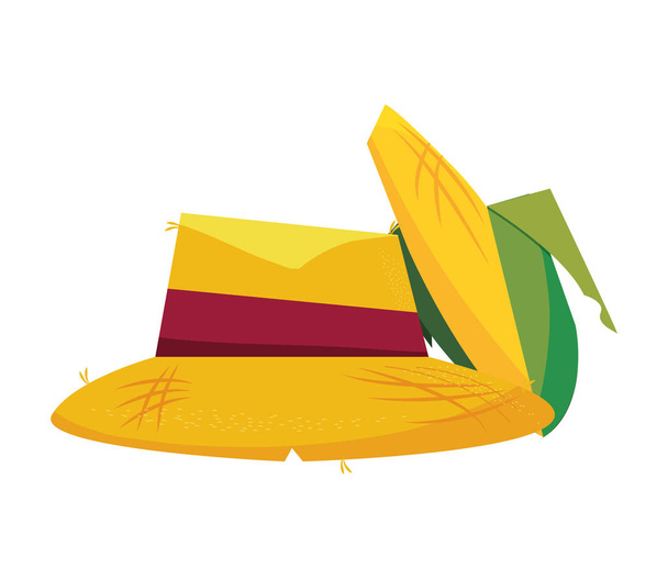 солом'яний капелюх кукурудзяний коб святкування святковий
 - Вектор, зображення