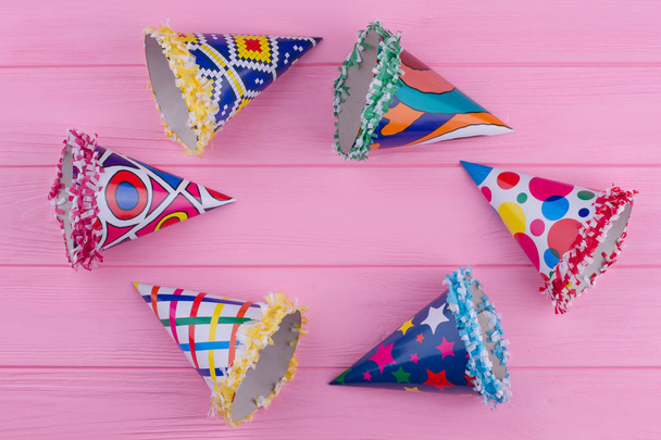 Flat lay party hats with copy space. - Photo, Image
