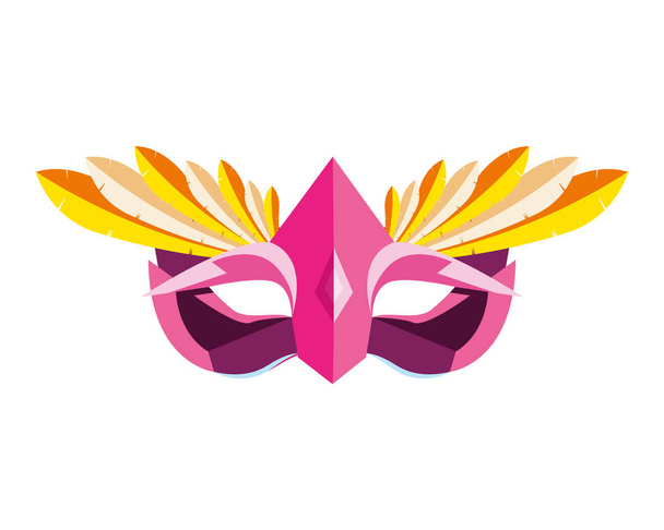 maska s peřím festival karnevalových festivalů - Vektor, obrázek