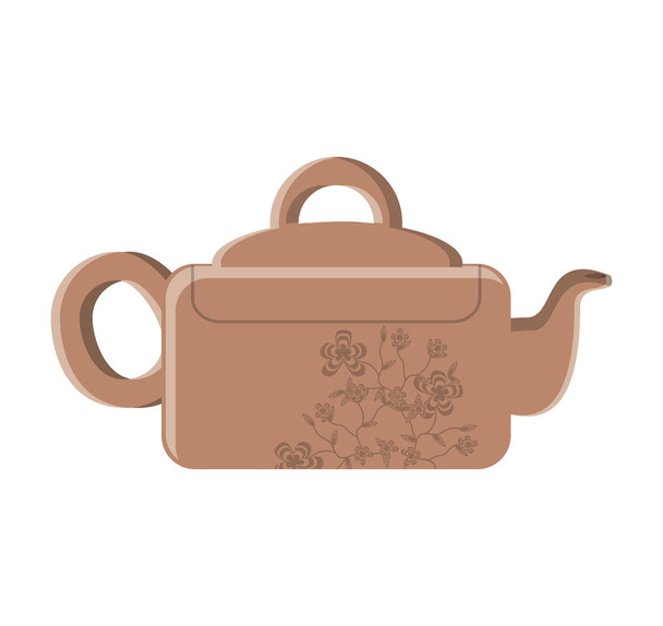 teapot kitchen isolated icon - Vector, Image