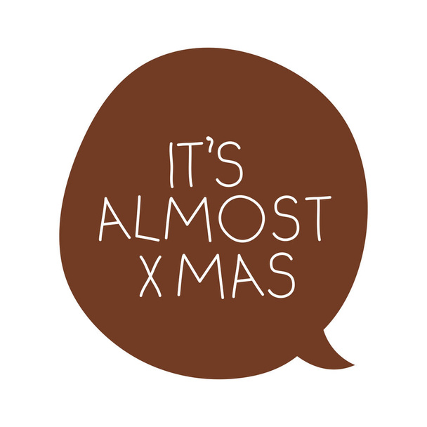 speech bubble with christmas message icon - Vector, Image