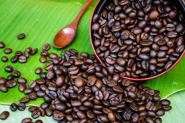 Kávová zrna v šálku kávy - Fotografie, Obrázek