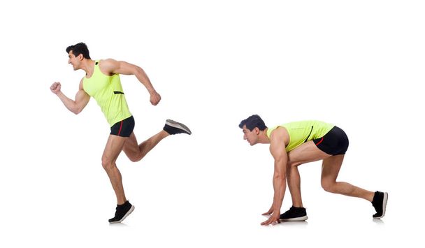 Young muscular man doing exercises  - Foto, Imagen