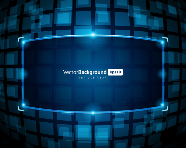 Abstract technology squares with lens flare vector background - Vektori, kuva