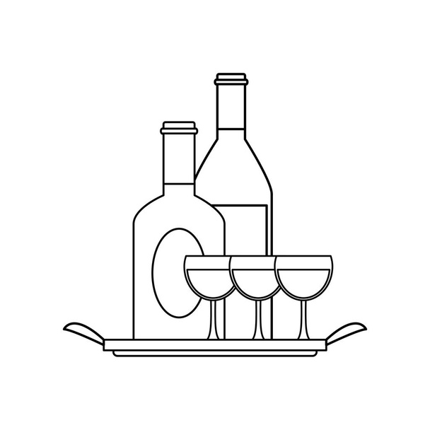 viinipullo lasit juoda juoma alkoholi
 - Vektori, kuva