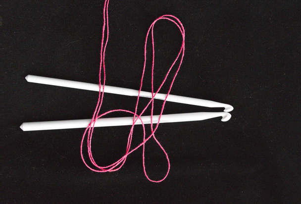 yarn, thread and hooks - accessories and material for crochet, home needlework - Photo, Image