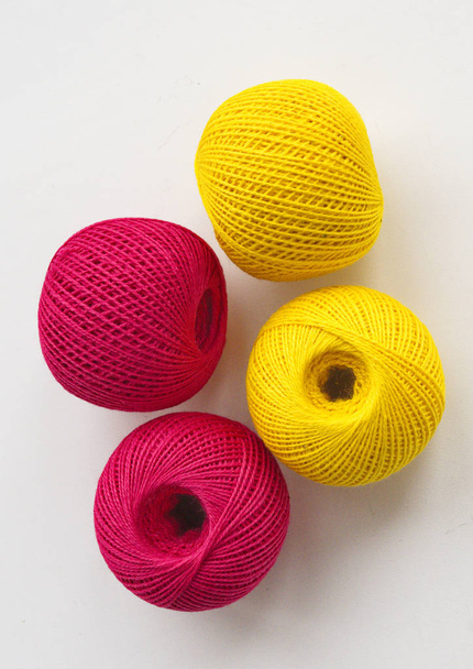 yarn, thread and hooks - accessories and material for crochet, home needlework - Foto, imagen