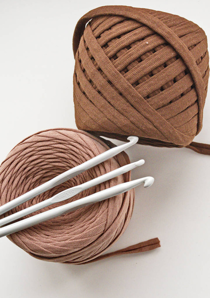 yarn, thread and hooks - accessories and material for crochet, home needlework - Photo, image