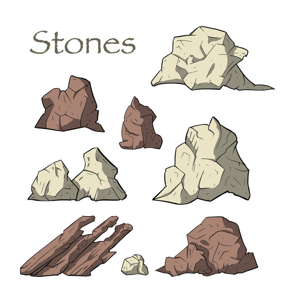 Stone vector set. - Vector, afbeelding