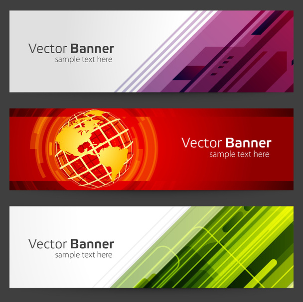 Abstract trendy vector banner or header set eps 10 - Wektor, obraz