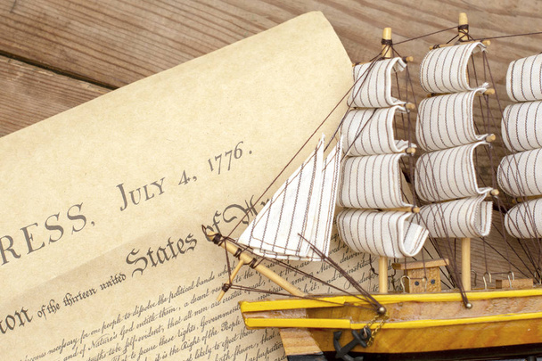 the ship on the document on the signing of the independence day of America in 1776. - Valokuva, kuva