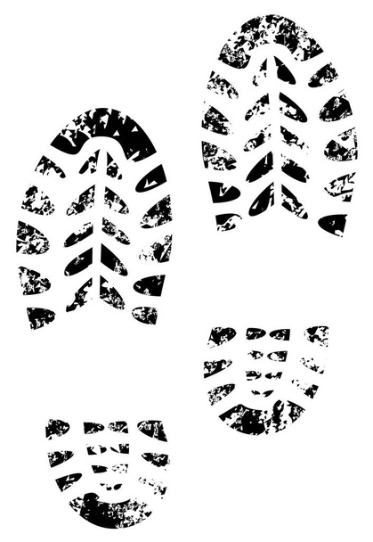 shoe print grunge illustration vector eps 10 - Vector, Image
