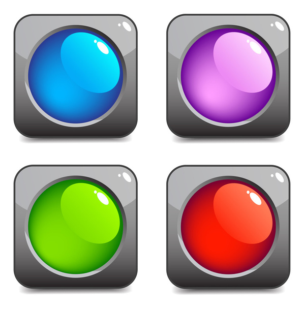 Square button - Vector, Image