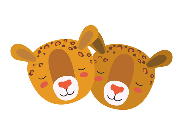 villi gepardi pari päätä
 - Vektori, kuva