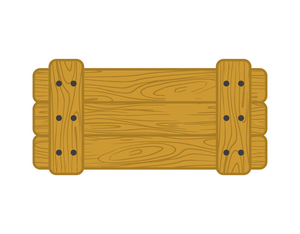 Wooden box isolated. cartoon style vector illustration - Vector, Image