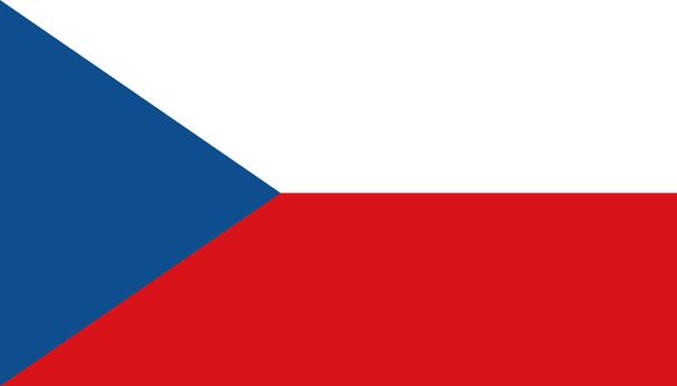 Ícone da bandeira da República Checa em estilo plano. Vetor nacional de sinais doente
 - Vetor, Imagem