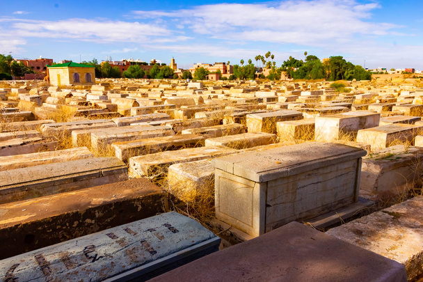 Antik Eski Medine 'de Yahudi Mezarlığı, Marakeş, Fas, Afrika - Fotoğraf, Görsel