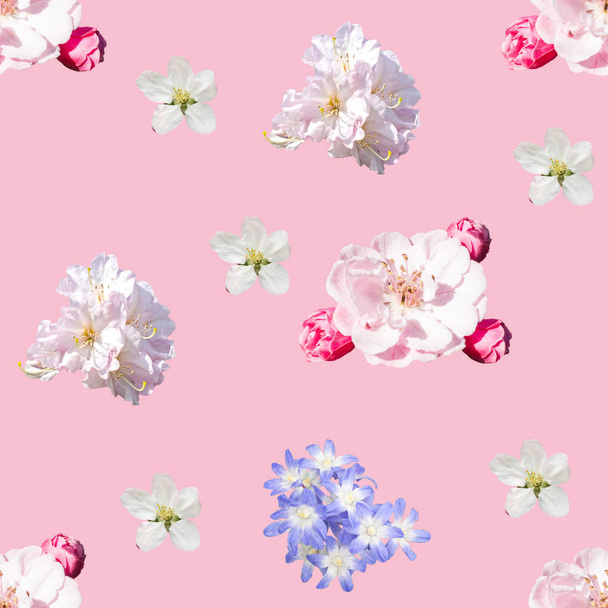 Spring flowers seamless background pattern - Foto, Bild