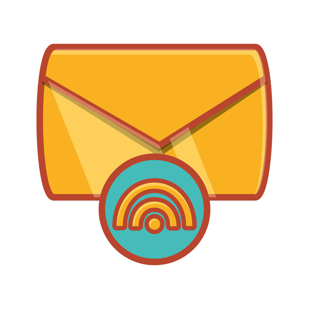 envelope mail with wifi signal - Vector, Image