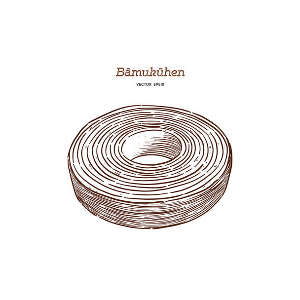 Baumkuchen cake vector illustration - Vector - Vector, imagen