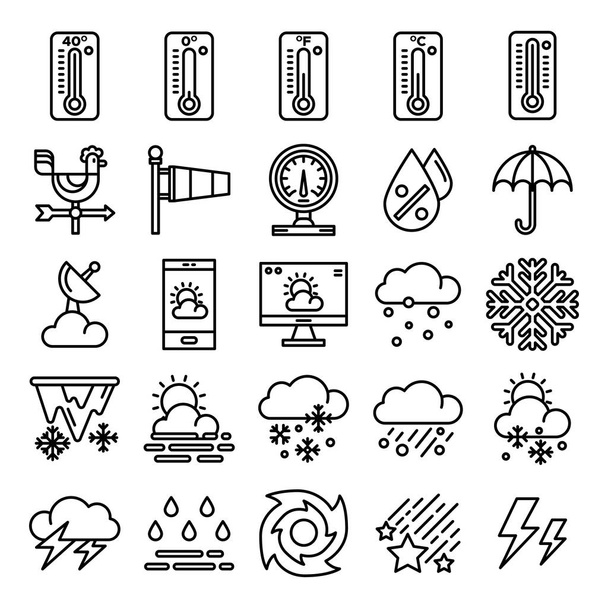 Wetter-Ikonen packen ein - Vektor, Bild