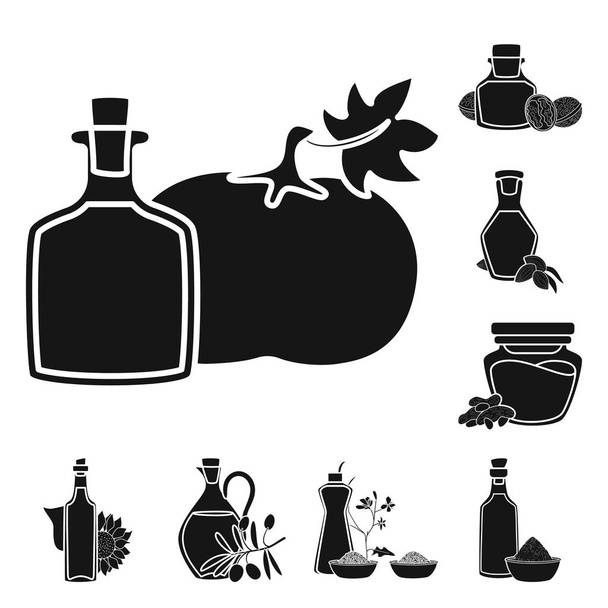 Vector design of oil and agriculture icon. Collection of oil and glass  vector icon for stock. - ベクター画像
