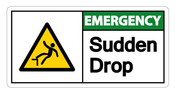 Emergency Sudden Drop Symbol Sign On White Background,Vector illustration - Vector, Image