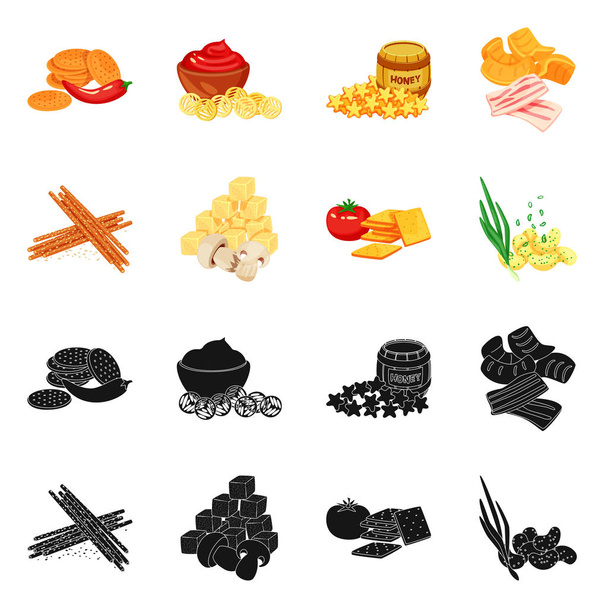 Isolated object of taste and seasonin logo. Set of taste and organic   vector icon for stock. - Vector, Image