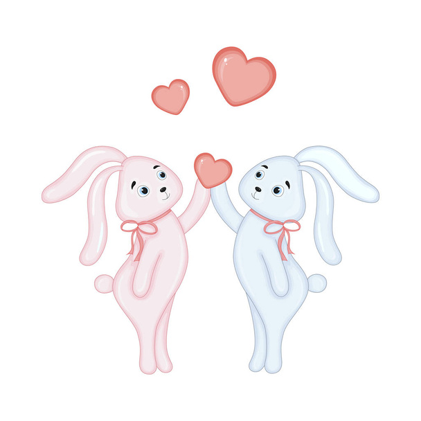 vector illustration of a Bunny for Valentine's day - Vector, imagen
