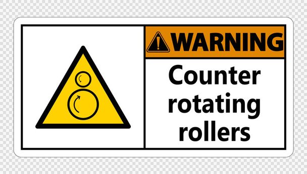 Contrassegno di avvertimento rulli rotanti segno su sfondo trasparente, illustrazione vettoriale
 - Vettoriali, immagini
