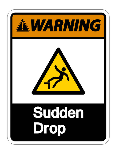 Warning Sudden Drop Symbol Sign On White Background,Vector illustration - Vector, Image
