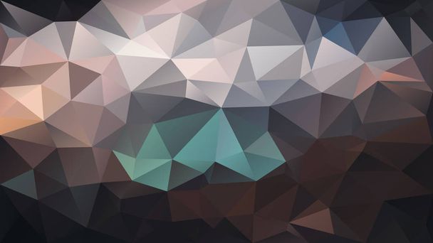 vector abstract irregular polygon background - triangle low poly pattern - dark brown and turquoise blue color  - Vector, Image