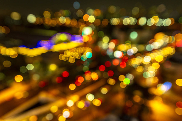 abstact blur bokeh of Evening traffic jam on road in city., night scene., Blur Images not Focus - Foto, immagini