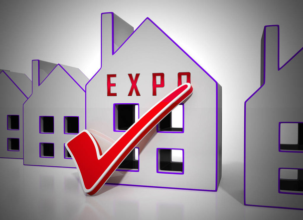Real Estate Expo ikona przedstawiająca nieruchomość wystawa dla Realtors - Zdjęcie, obraz