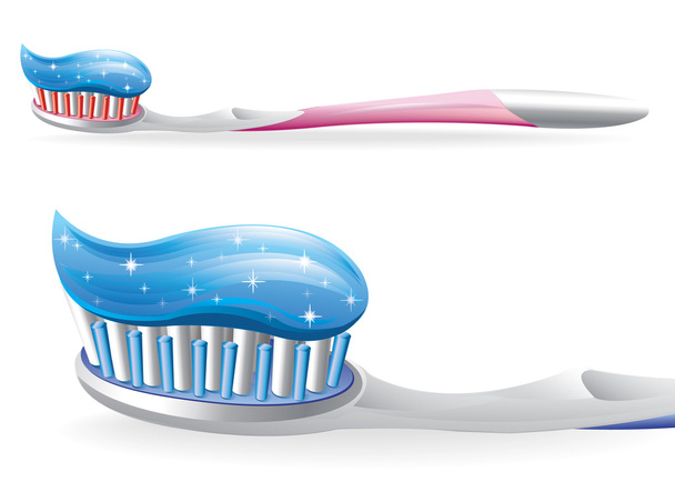 Toothbrush With Toothpaste - Вектор, зображення