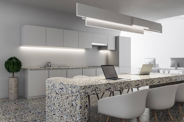 Luxe witte kantoor keuken  - Foto, afbeelding
