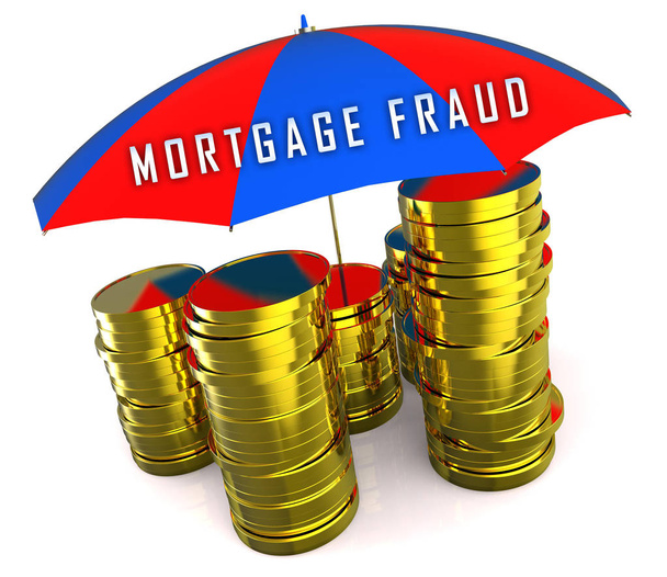 Moedas de fraude hipotecária Representa golpe de empréstimo de propriedade ou refinanciamento
  - Foto, Imagem