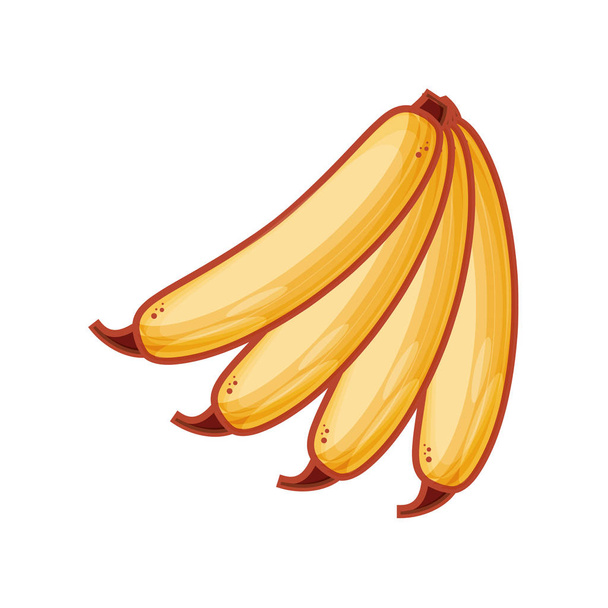 świeże bukiet owoców Banana na białym tle ikona - Wektor, obraz
